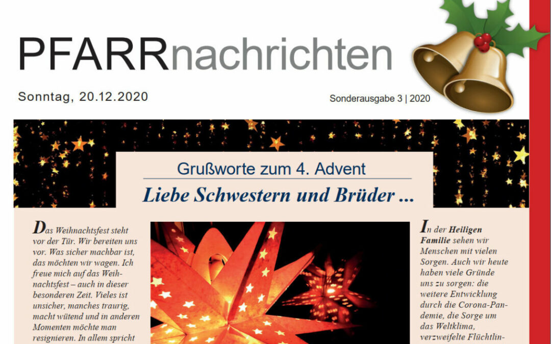 Sonderausgabe Pfarrnachrichten zu Weihnachten