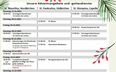 Gottesdienste im Advent & zu Weihnachten