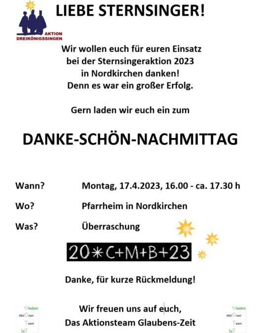 Danke Aktion Sternsinger