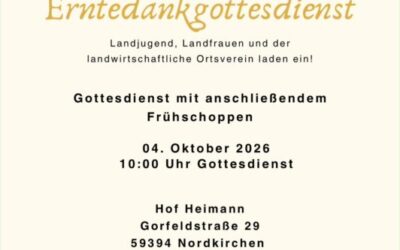 Erntedankgottesdienst am Sonntag, 4. Oktober 2026